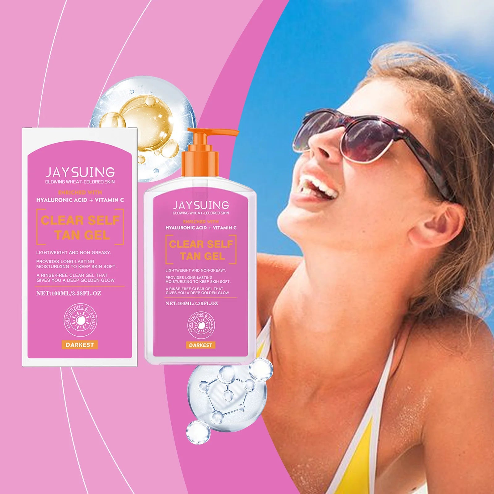Jaysuing Self-Tanning Gel – Natural Bronze Glow & Moisturizer Self-Tanning Gel Zpaxo