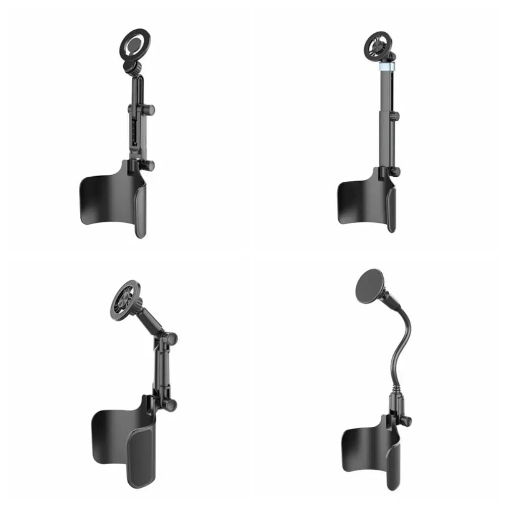 2-in-1 Magnetic Car Cup Holder Adjustable Long Arm Hands-Free Magnetic Car Phone Holder Quick Installation Strong Magnet Zpaxo