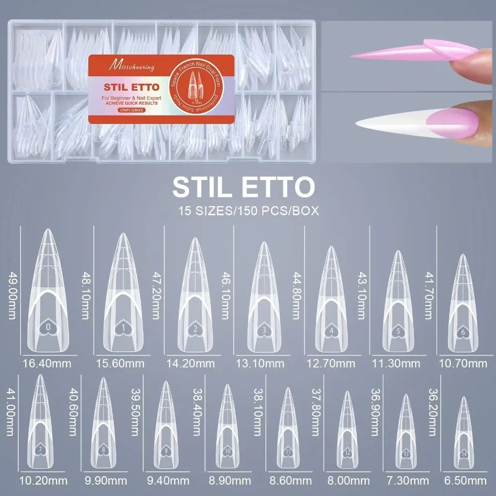 Ultra Short Space Nail Dual Forms No Trace 15 Sizes Acrylic Extension Zpaxo B