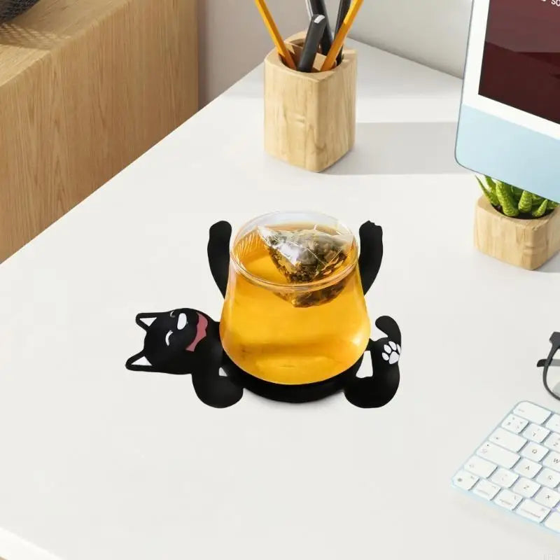 Funny Cats Heat Insulation Tabletop Drink Nonslip Cup Holder Desktop