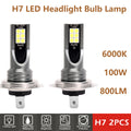 2pcs H7 Fog Lights LED Headlight Bulb Lamp 6000K Super Bright Car Running Light Headlamp Vehicle Accessories 100W Headlight Bulb Zpaxo 2pcs
