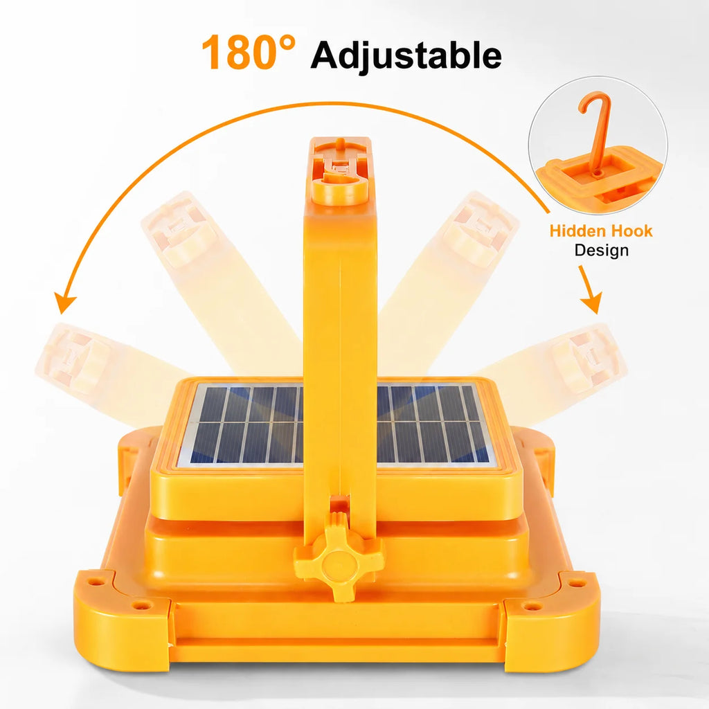 Solar Flood Light Power Bank IP66 Waterproof USB Rechargeable Camping Tent Lamp for Outdoor Emergency Zpaxo