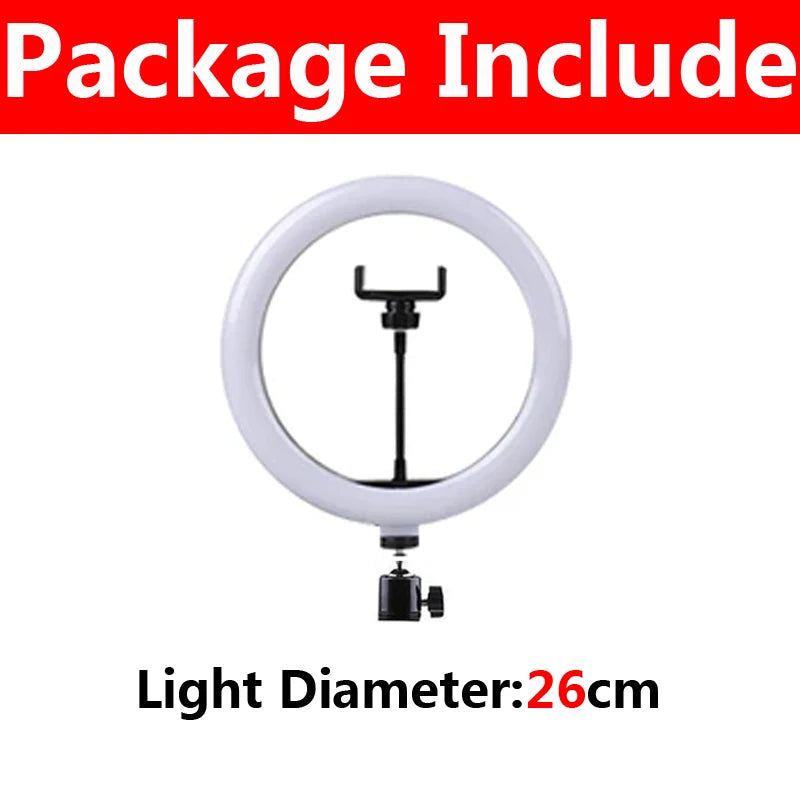 Video Light 16 26 Selfie Ring LED Dimmable Round Fill Lamp Phone Live Zpaxo 26cm Only Lamp