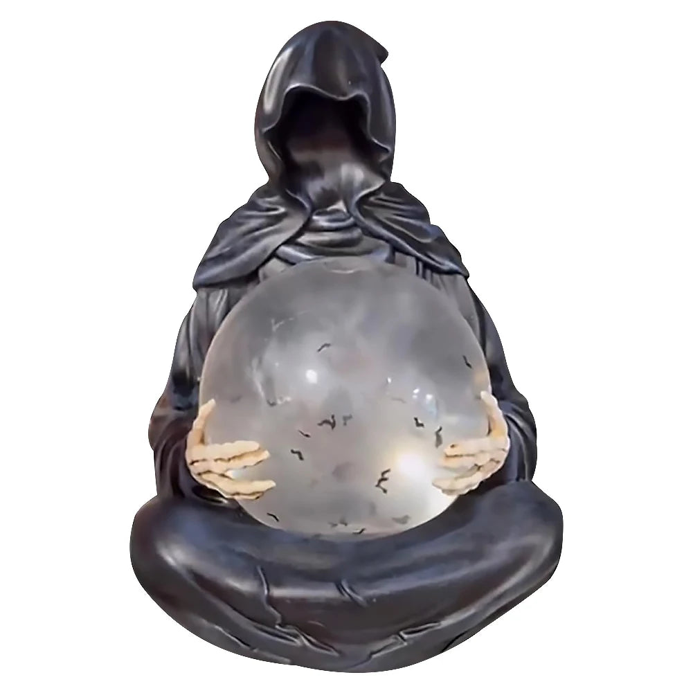 Grim Reaper Figurine Light Up Ball Crystals Glowing Balls Floating