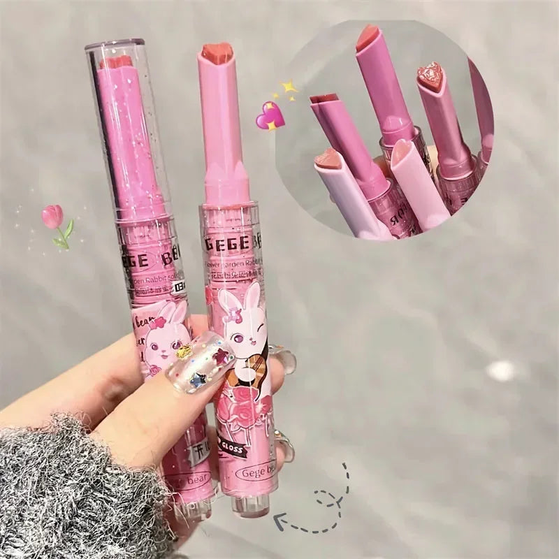 Love Shape Jelly Lipstick Waterproof Non-stick Cup Mirror Solid Lip Gloss Clear Lasting Moisturizing Lip Stick Makeup Cosmetic Zpaxo