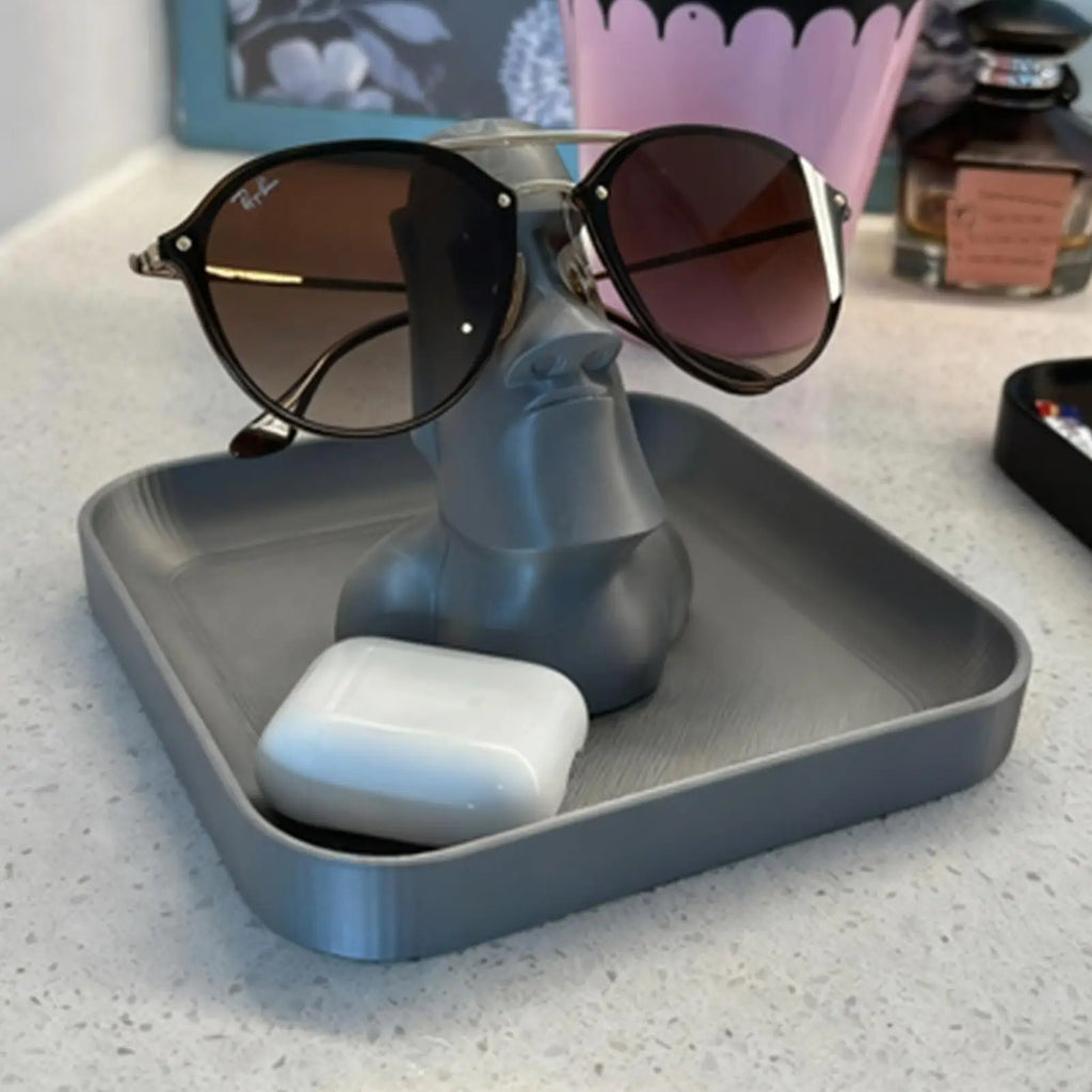 Eyeglass Holder Stand Easter Island Statue Storage Box Decorative