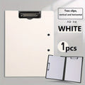 A4 File Folders Clipboard Writing Pad Memo Clip Board Double Clips Test Paper Storage Organizer For School Stationary Supplies Zpaxo White