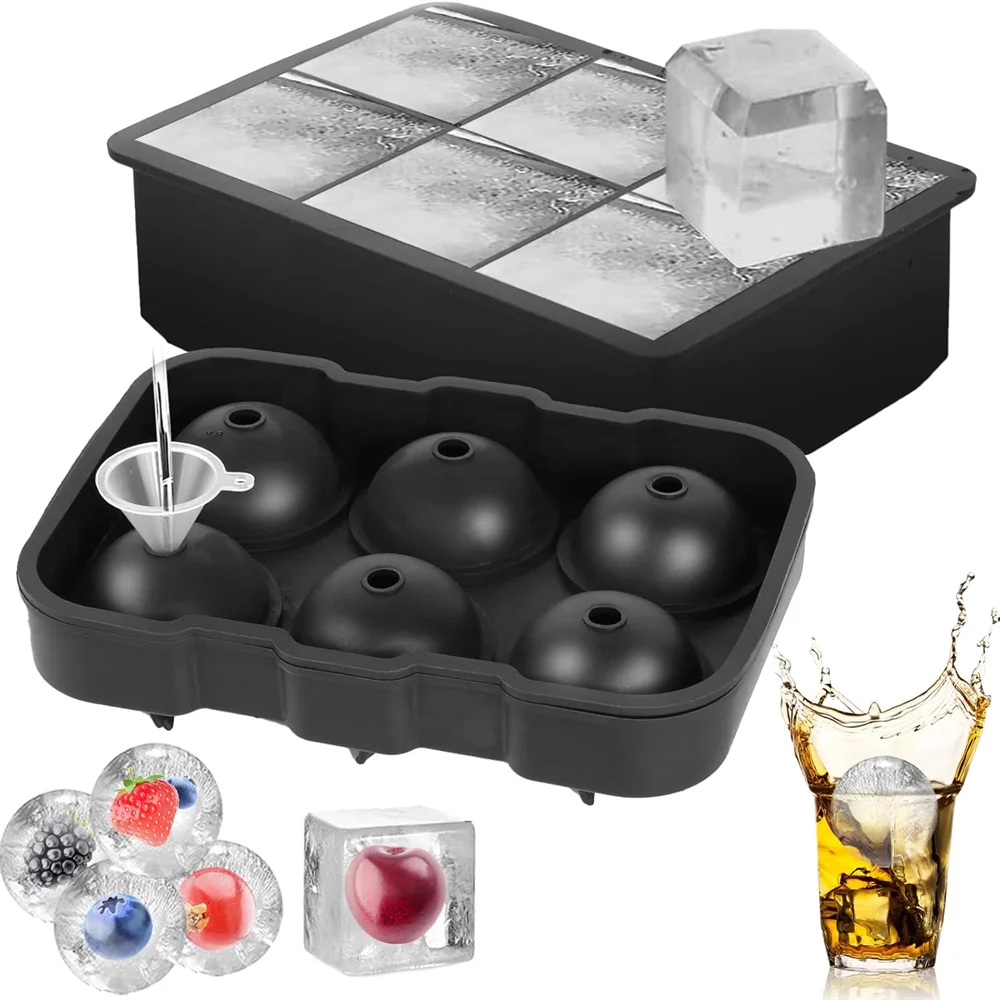 Silicone Ice Molds Trays Large Maker Shape Spheres Cubes Perfect Zpaxo