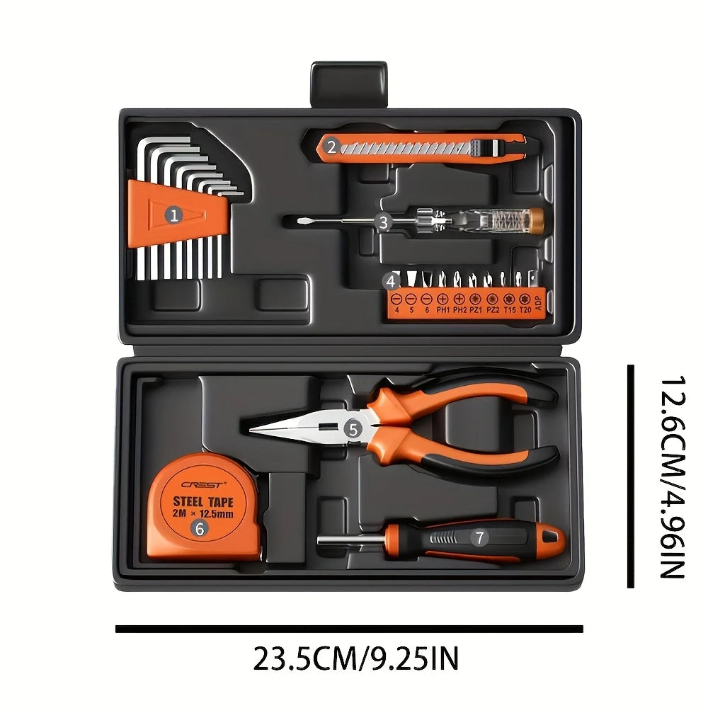 23 Piece Tool Set for Household Portable Multifunctional Screwdriver Hardware Combination Toolbox for Home Maintenance Hand Tool Zpaxo