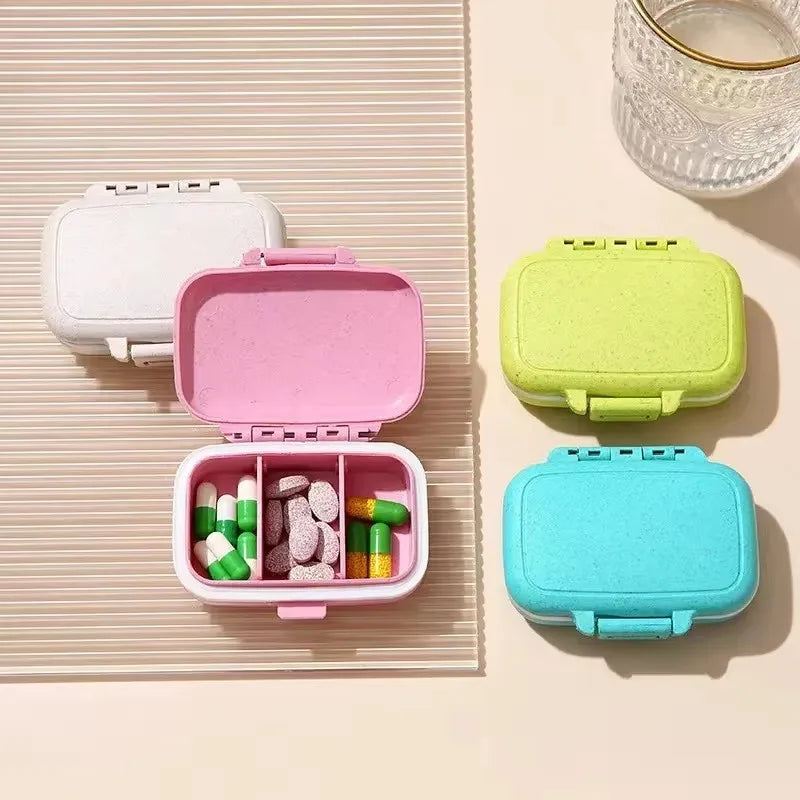 Mini 3-Grid Pill Organizer Case – Portable Weekly Pill Box