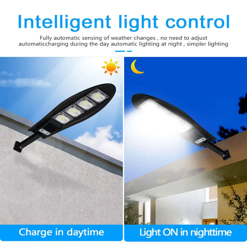 Solar Street Light Motion Detector Outdoor Sun Lamp Bright Remote Zpaxo