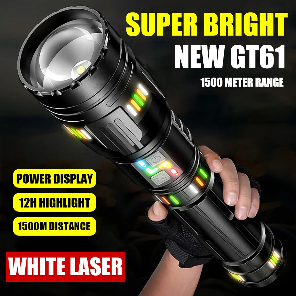 KDULIT GT61 Tactical LED Flashlight – 20000LM Zoomable Torch Tactical Flashlight Zpaxo