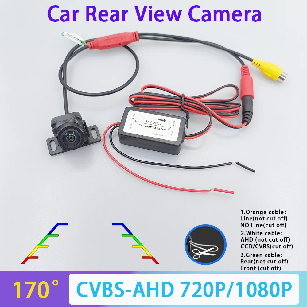 AHD 1080P 720P CVBS Car Front Rear Side View Camera 12V Power Filters