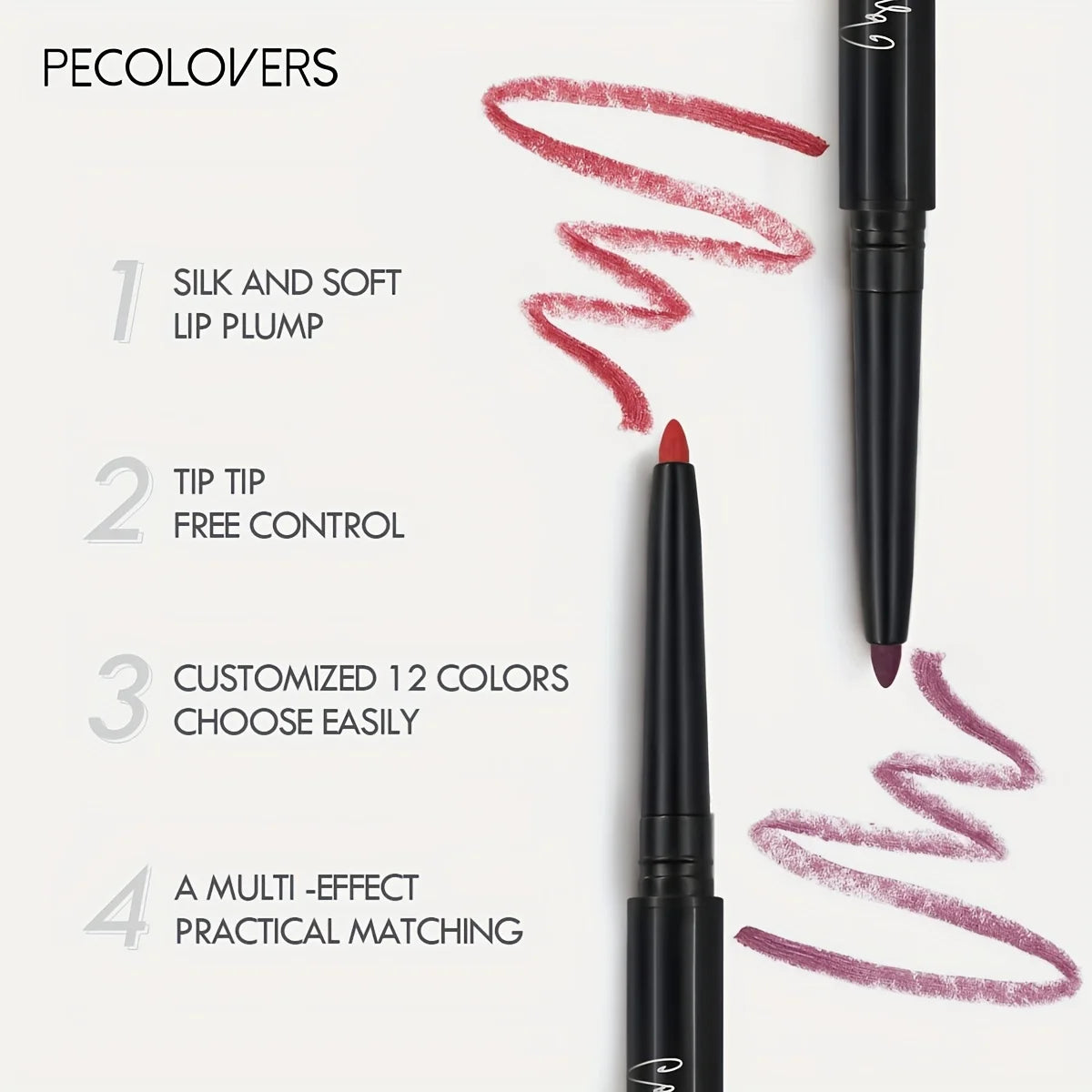 Nude Brown Lip Liner Pencil 12 Red Contour Tint Labial Makeup Zpaxo