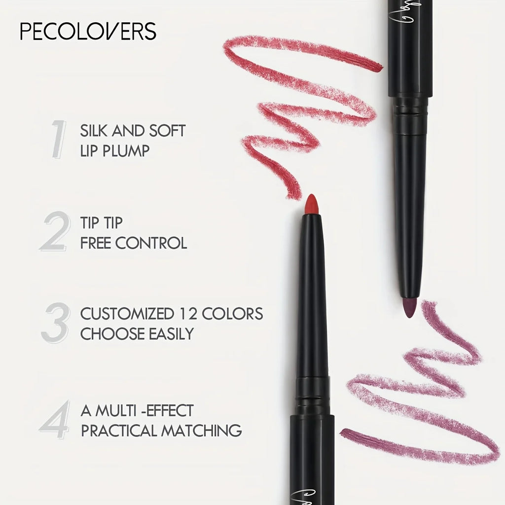 1PC Nude Brown Lip Liner Pencil 12 Color Red Contour Tint Labial Makeup Waterproof Matte Lipstick Pen Lip Contouring Cosmetic Zpaxo
