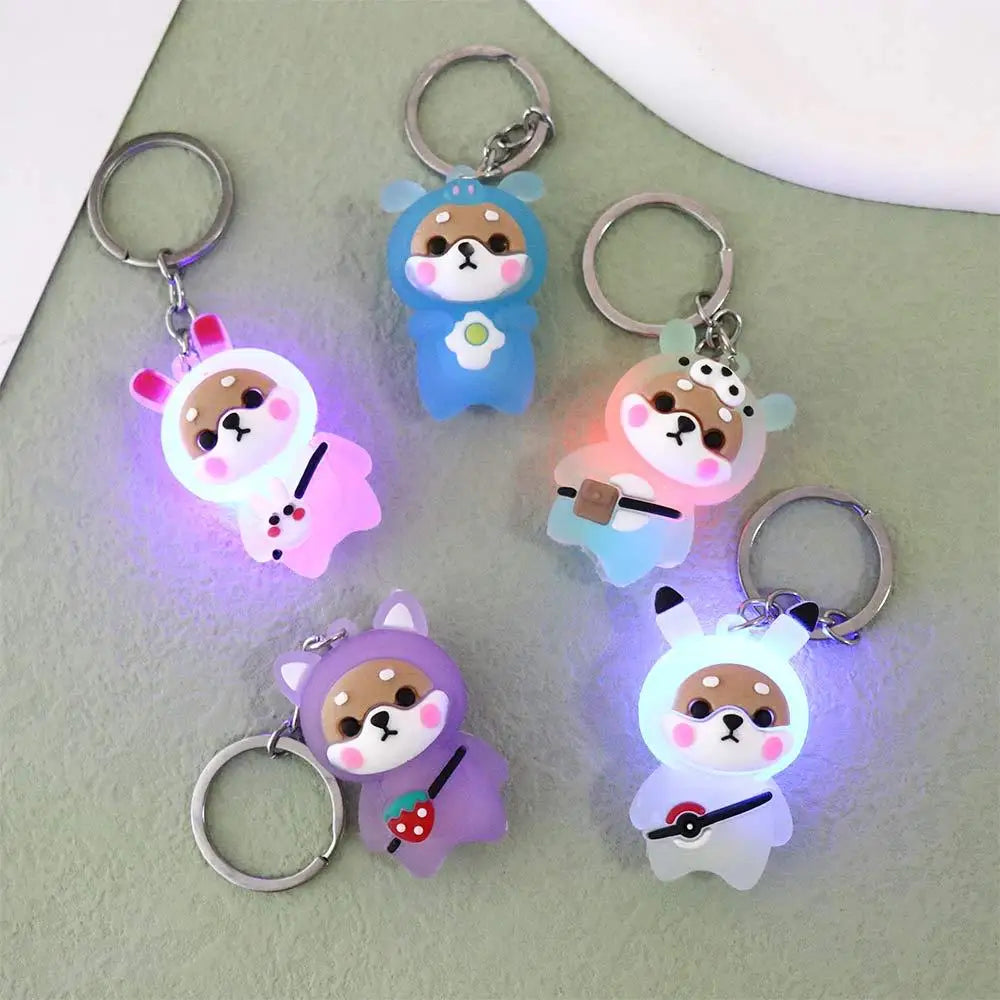 Boy Girl Gift Doll Bear Pendant Bag Key Chain Shoulder Bag Keychain Flashing Light Keychain Doll Pendant Key Rings Zpaxo