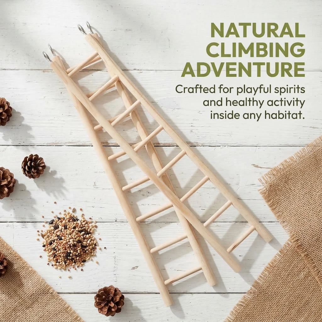 Bird Cage Wooden Ladder Pet Climbing Multilevel Platform Hanging