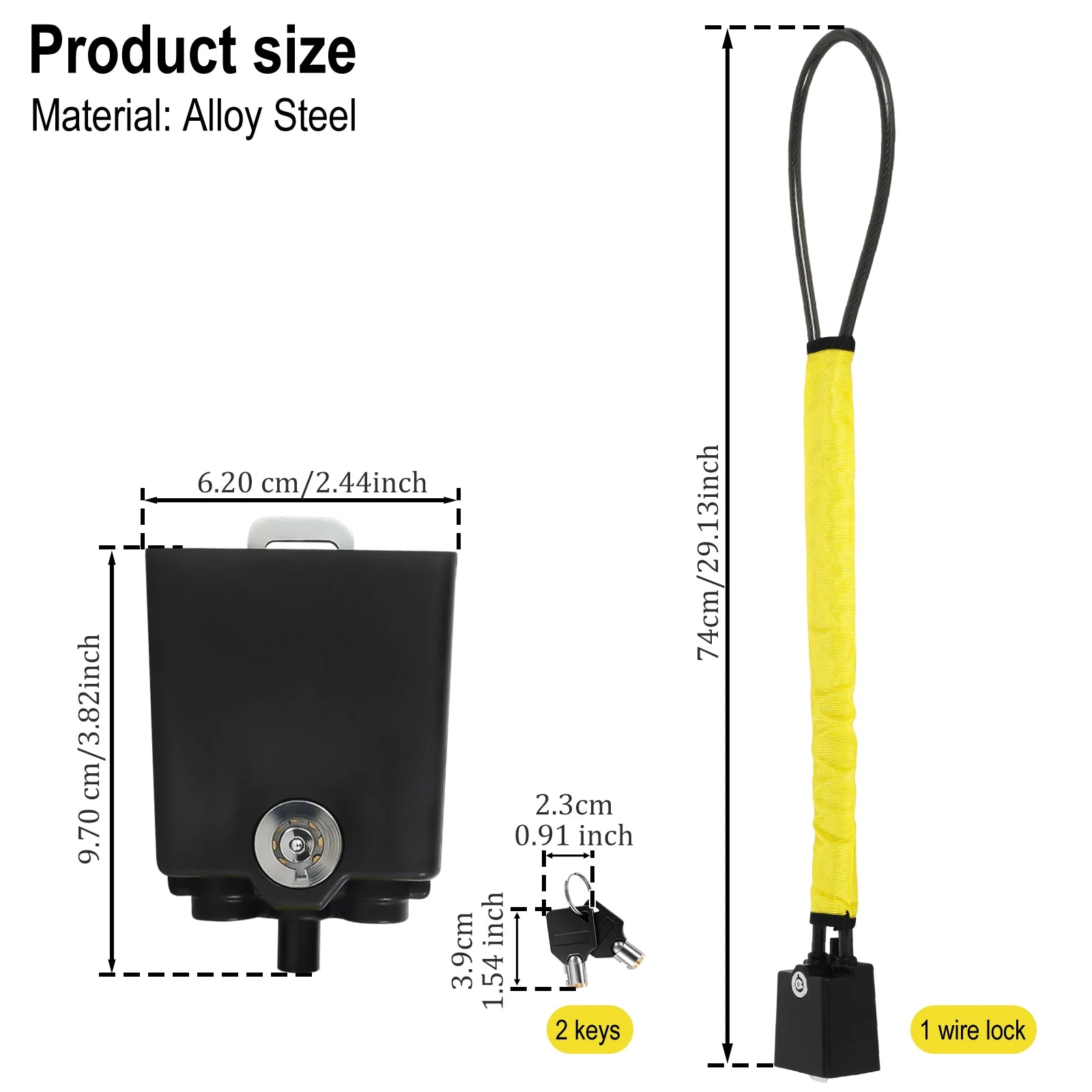 Car Steering Wheel Lock Anti Theft Seat Belt Braided Steel Cable