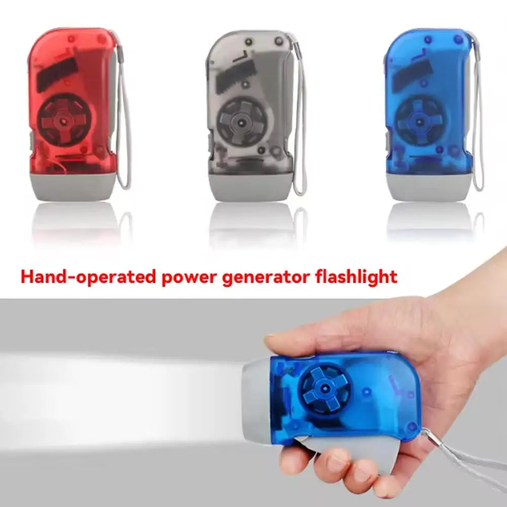 Mini Hand-Powered LED Flashlight – Battery-Free Emergency Torch LED Dynamo Flashlight Zpaxo 3PCS