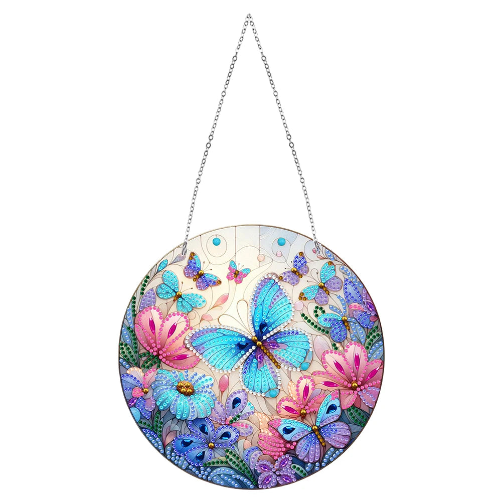 Sun Catcher Diamond Painting Hanging Pendant Butterfly Rhinestone Art Window Pendants Dragonfly Moose for Garden Window Decor Zpaxo KJ0105