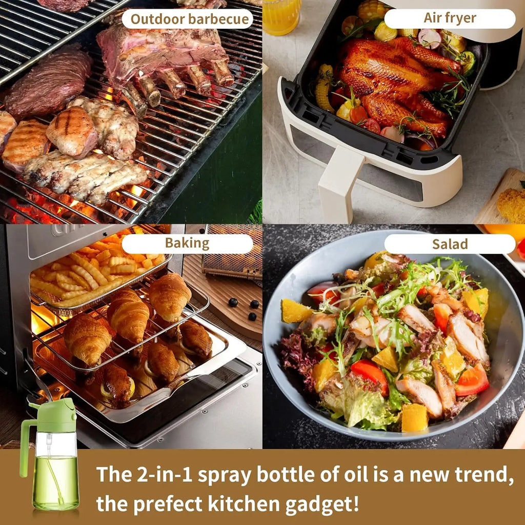 Olive Oil Spray Bottle for Oil Bottle Pouring for Cooking Oil Spices Camping Dispenser with Automatic Lid Spice Shaker Zpaxo