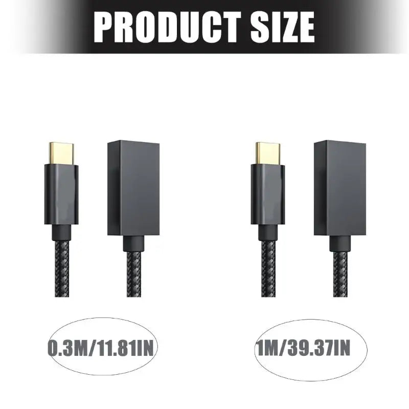 652F External Drive Data Cable Textile USB 3 1 10Gbps 60W Extension Zpaxo