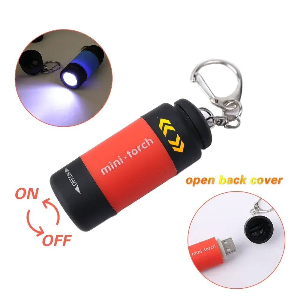 POCKETMAN Mini LED Keychain Flashlight – USB Rechargeable