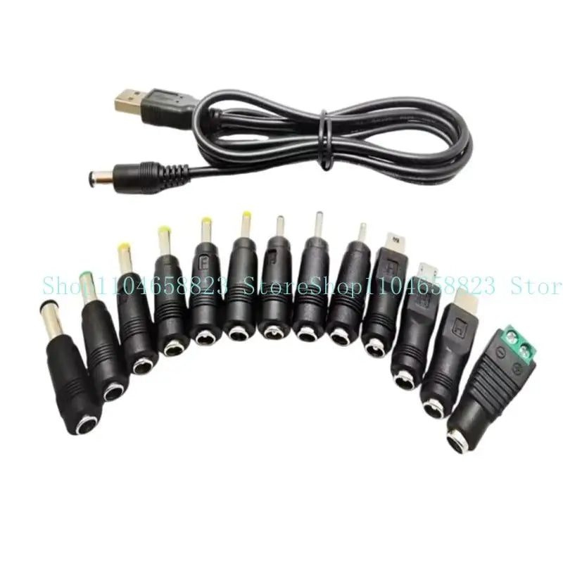 652F USB 5 5x2 Power Adapter Cable Interchangeable Connectors Zpaxo
