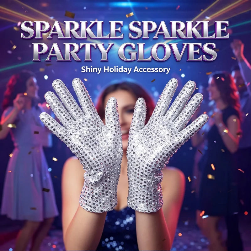 Sequin Shiny Mesh Gloves Sparkly Costume Accessories Stage