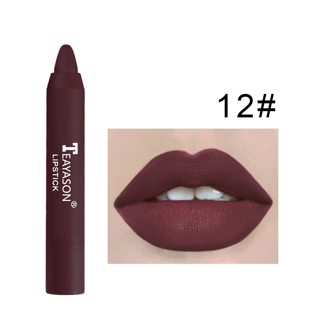 Matte velvet lipstick does not fade, does not stick to cup lipstick lipstick moisturizing lipstick pen nude earth red lipstick p Zpaxo 12