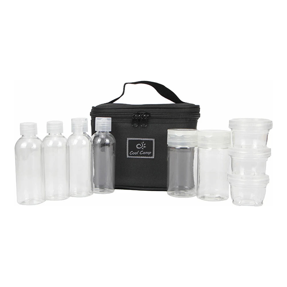 Portable Spice Container Carry Bag Salt Pepper Shaker Jars Camping