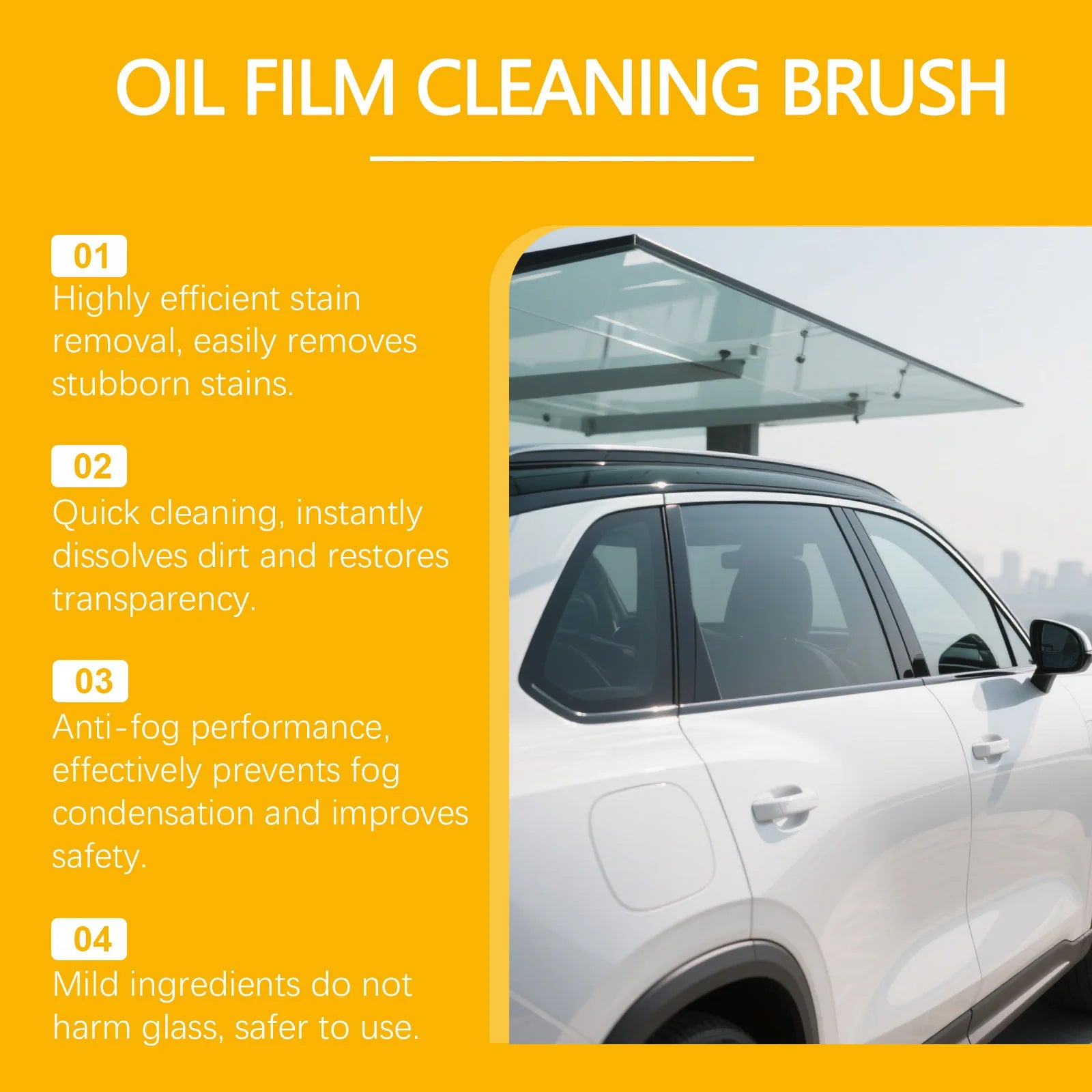 RayHong Car Windshield Oil Film Remover Cleaning Brush 120ml Car Glass Cleaner Zpaxo