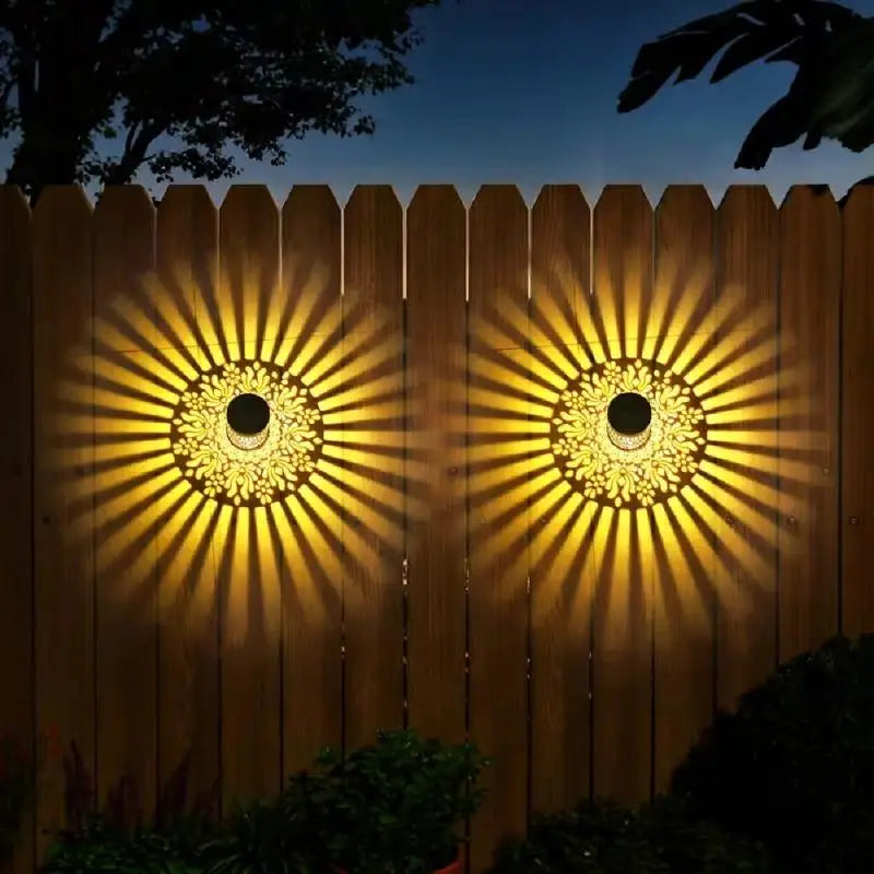 Solar LED Mandala Fence & Wall Light – Outdoor Garden Decor