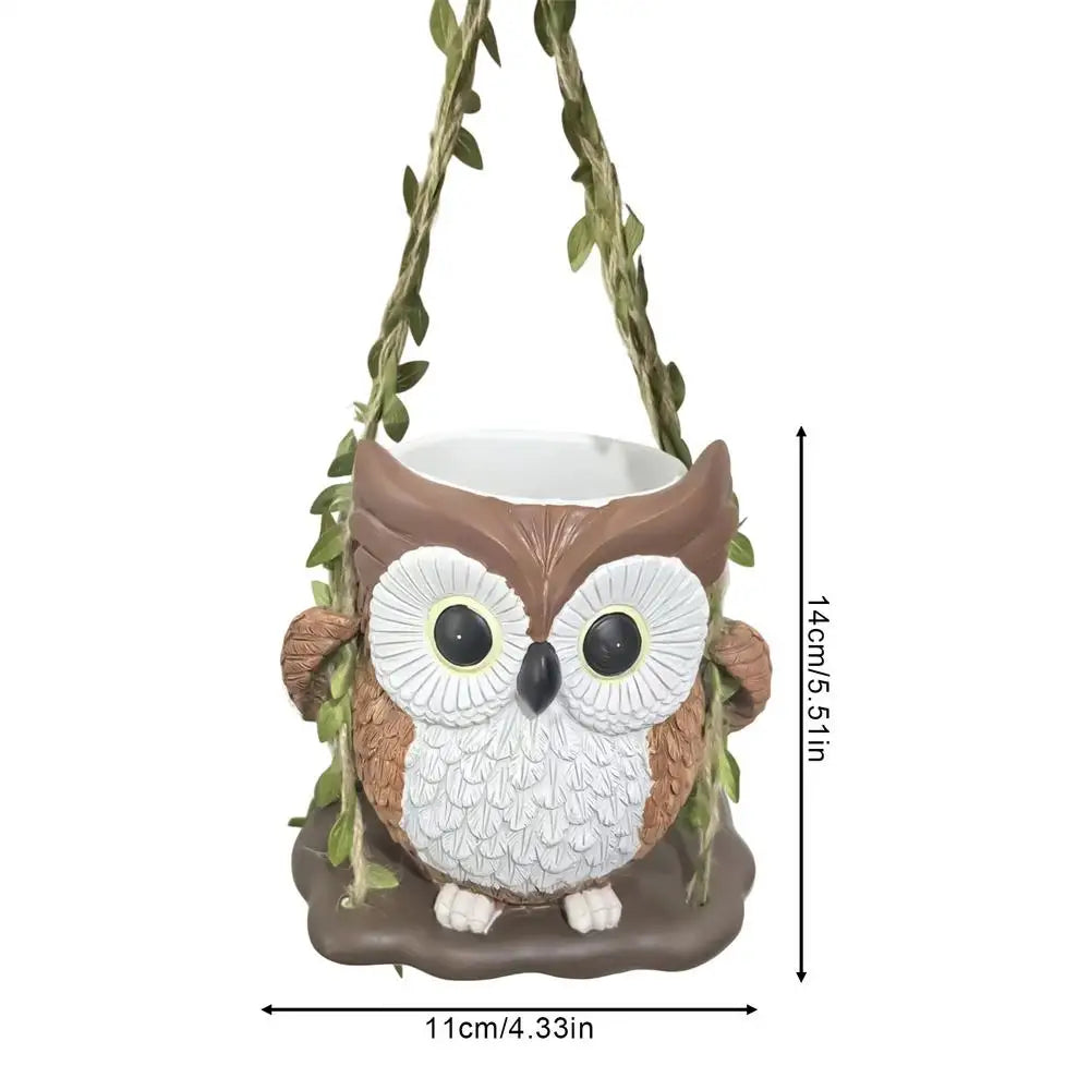 Cute Plant Pots Resin Drainage Hole Owl Planter Small Indoor Outdoor Zpaxo China Mainland A