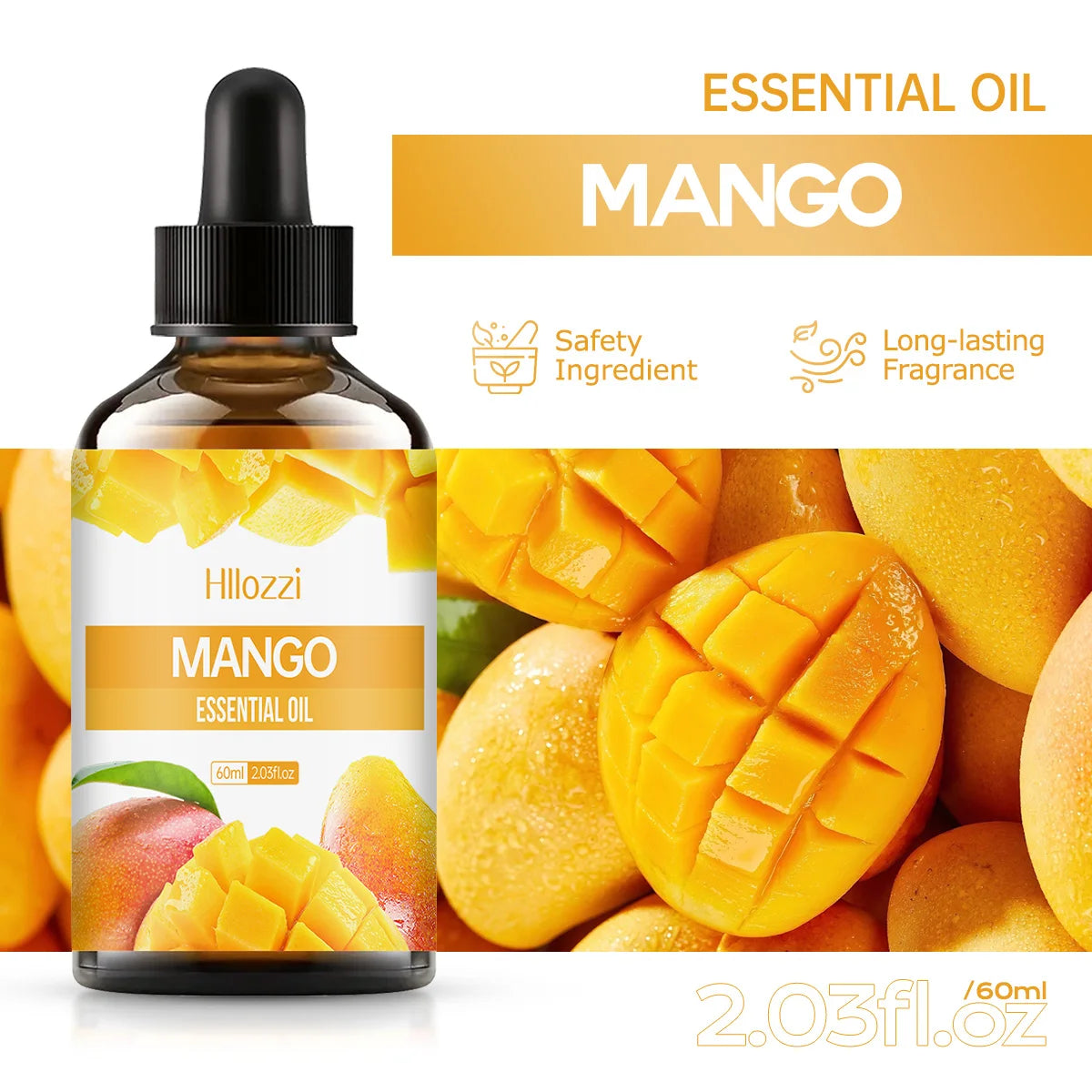 Mango Essential Oil Fruit Aromatherapy Humidifier Diffuser Fresh Air Zpaxo