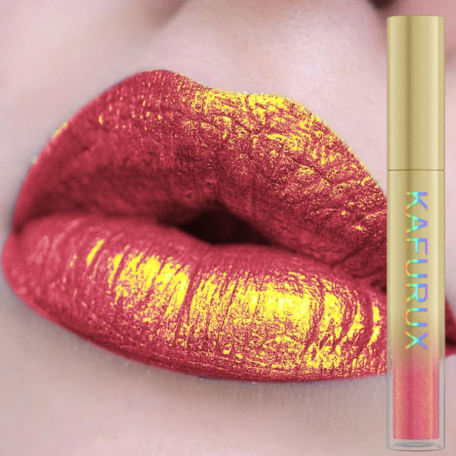 14 Colors Bold Intense Glitter Metallic Lip Gloss Pearlescent Tint