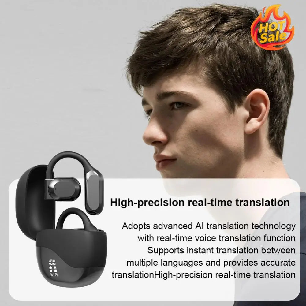 144 Languages Translator Earbuds Bluetooth-Compatible 5.4 AI Real Time Translation Earbuds Translator Device for Travel Business Zpaxo