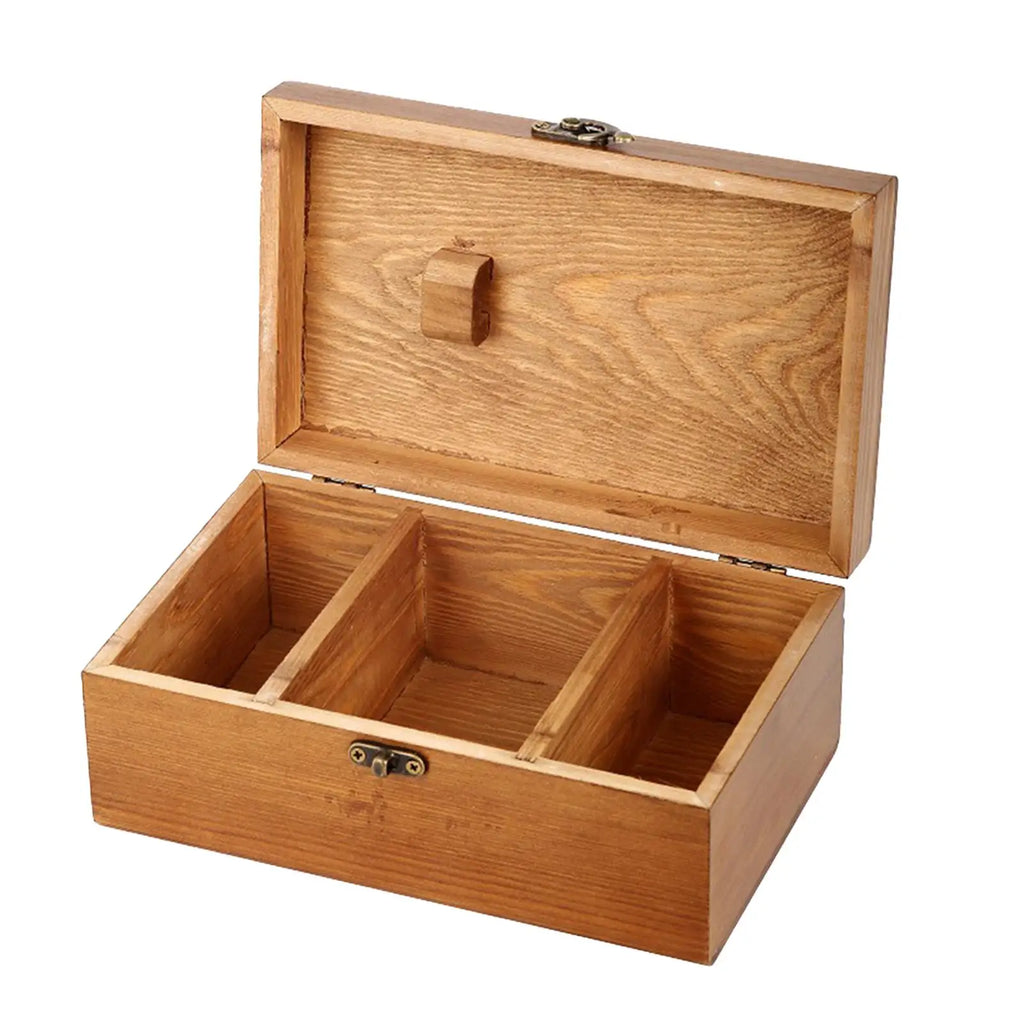 Vintage Wooden Sewing Box – 3-Compartment Organizer Wooden Sewing Box Zpaxo