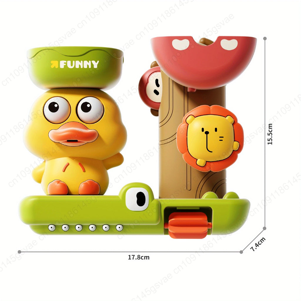 Children's Take A Shower Paddle Toys Cartoon Animals Duck Spin Water Spray Waterwheel Bath Toy Kids Delight Shower Toy Gift Zpaxo