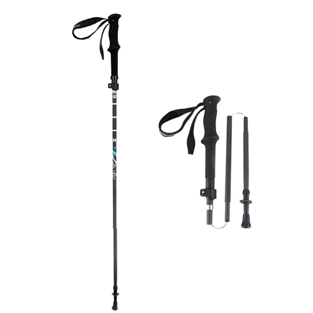 Ultralight Full Carbon Fiber Trekking Poles 4 Section Folding Telescopic Hiking Sticks Portable Nordic Mountain Climbing Cane Zpaxo 98 115cm
