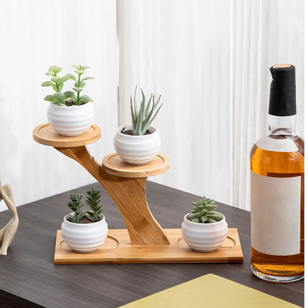 Small Plant Stand Wooden Multi-tier Storage Display Aesthetic Holders