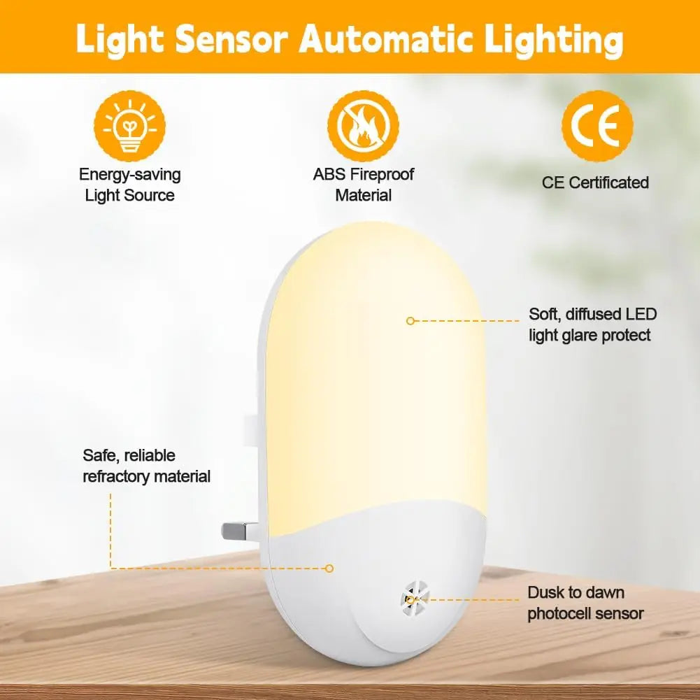 LED Night Light Plug in Wall with Dusk to Dawn Photocell Sensor Energy Saving 0.5W Night Lighting Zpaxo