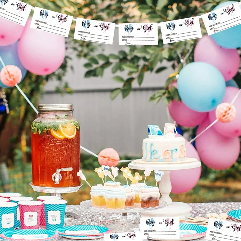 10/20/50/100Pcs Gender Reveal Party Voting Cards Boy or Girl Vote Gender Reveal Game Cards Baby Shower Party Supplies Blue Pink Zpaxo