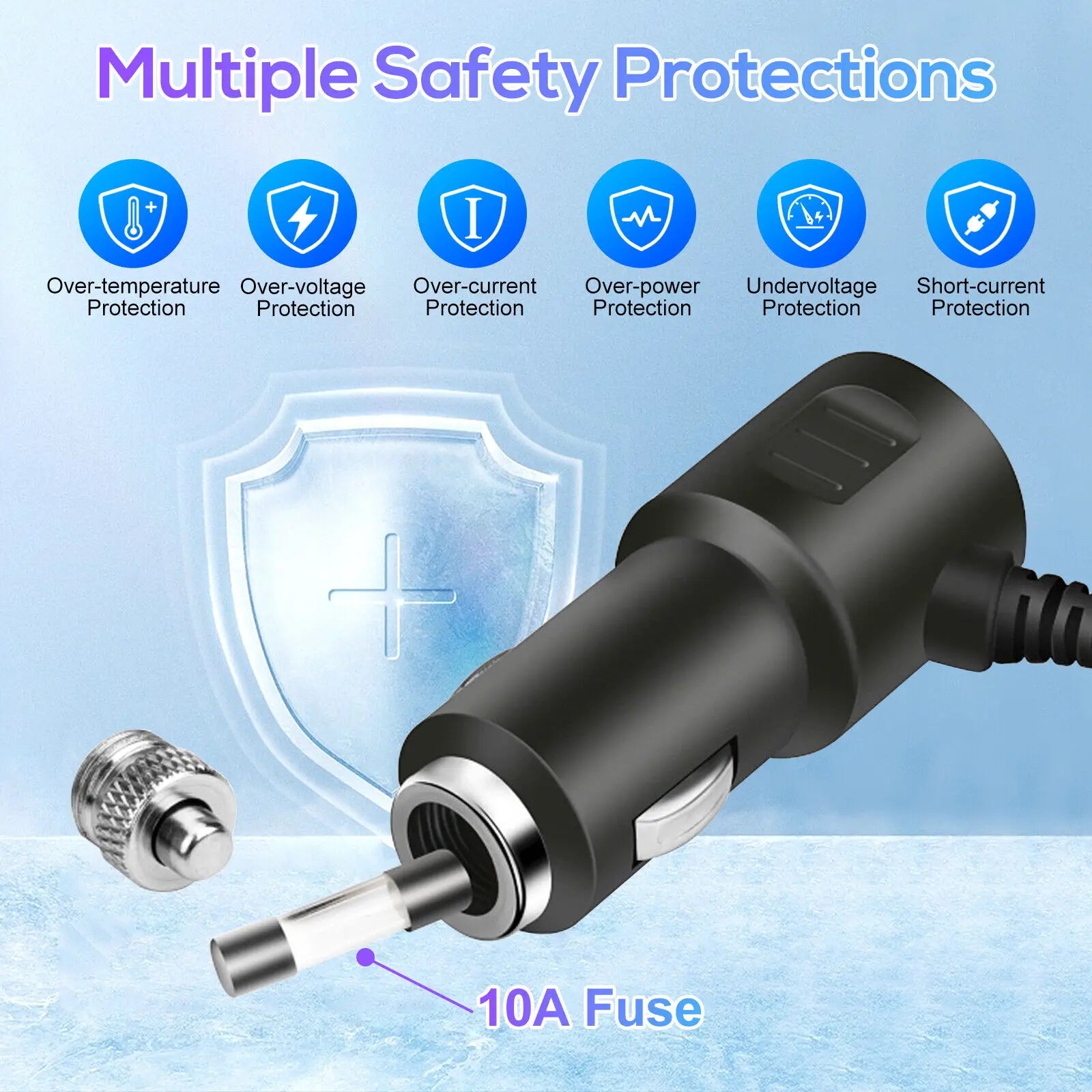 120W 1 Car Charger Adapter PD 4 Socket Cigarette Lighter Splitter
