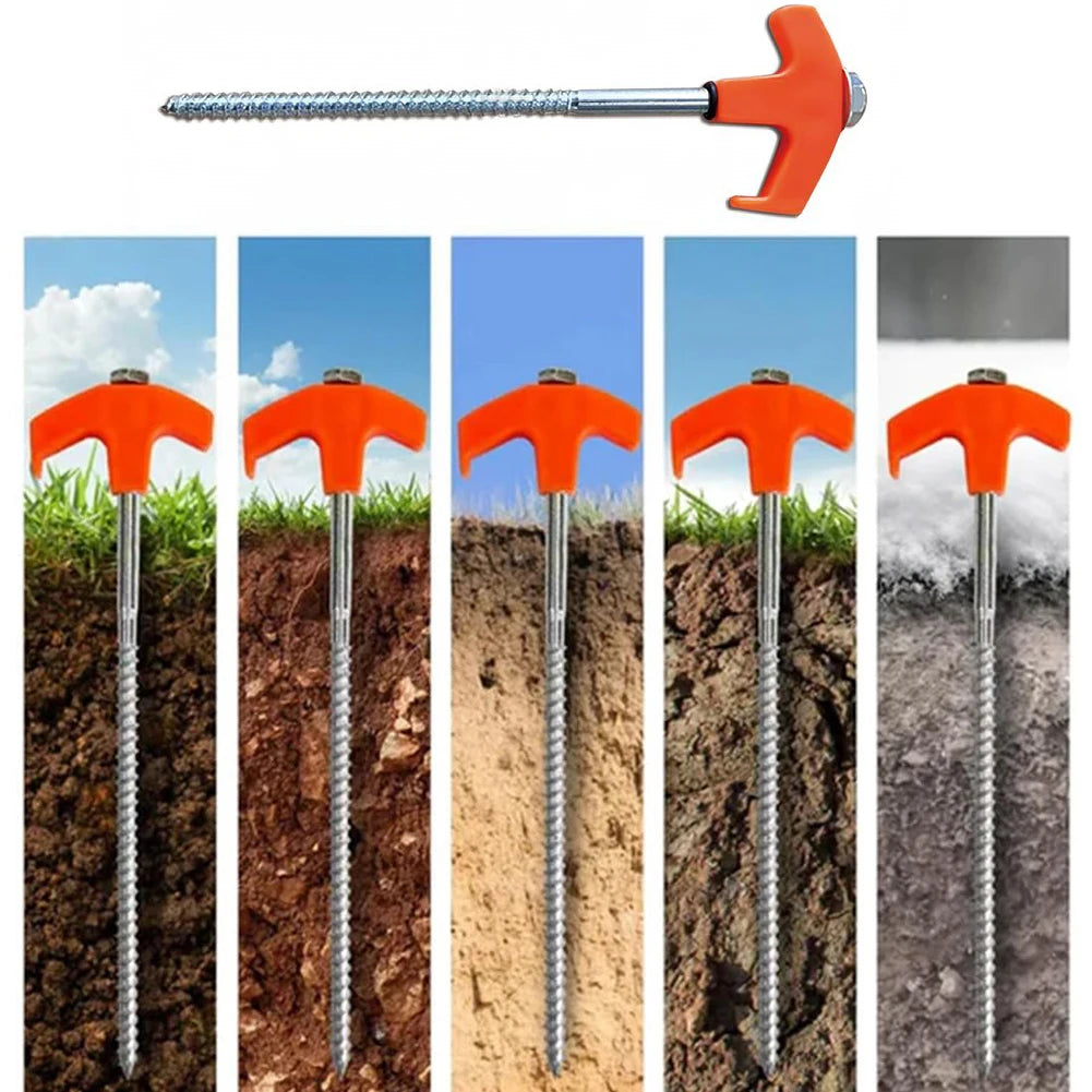 Camping Pegs Drill Hex Socket Stakes Ground Anchors Tent Nail Heavy