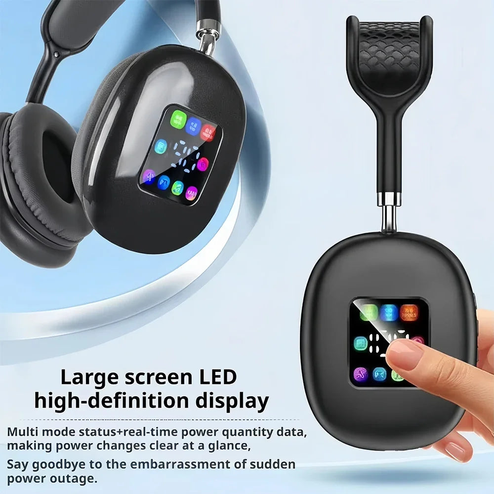 KEBIDUMEI Bluetooth 5 3 Headphones LED Screen AUX Over Ear Earphones