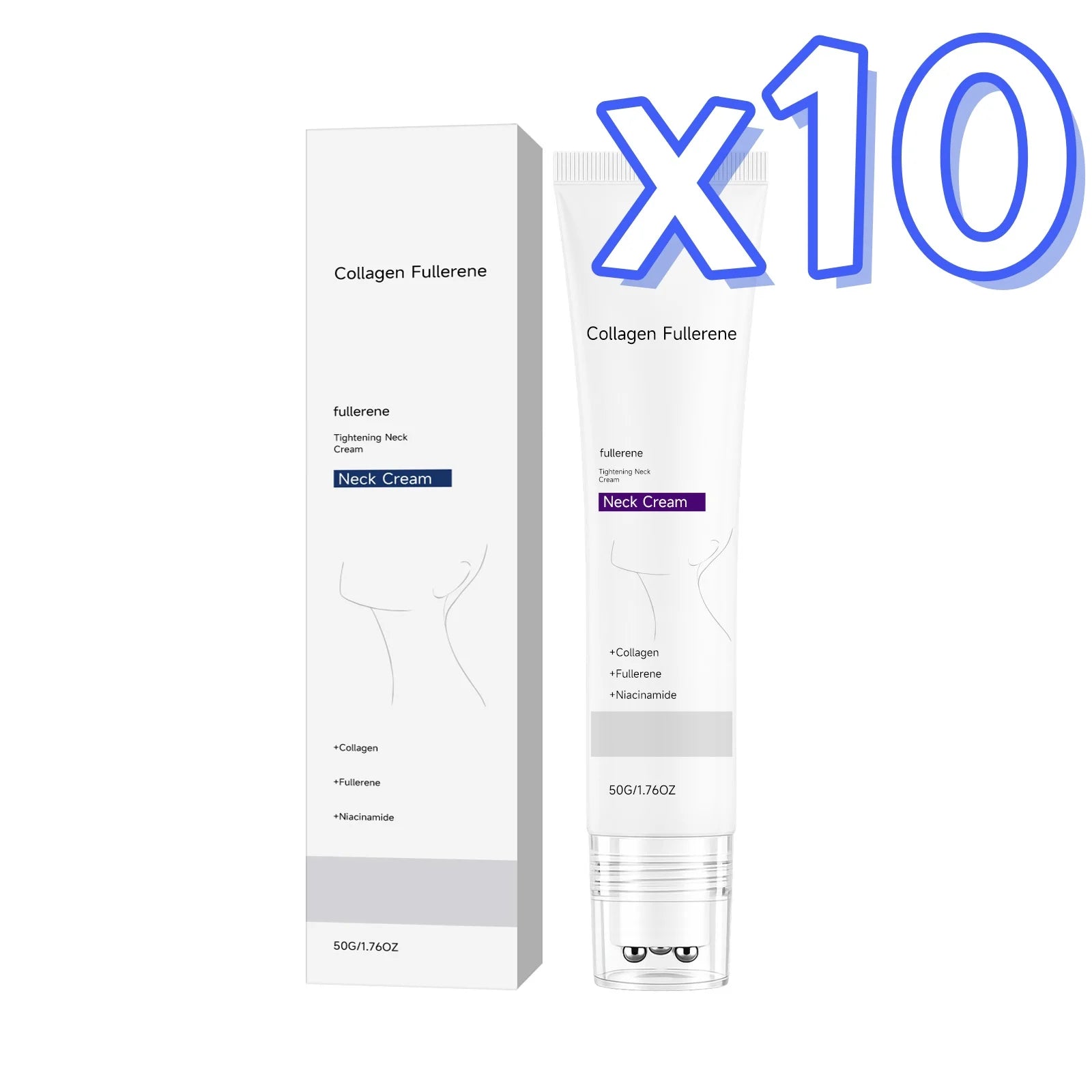 Collagen Neck Cream – Firming, Lifting & Wrinkle Reduction Neck Firming Cream Zpaxo 50g Boxed x 10pcs