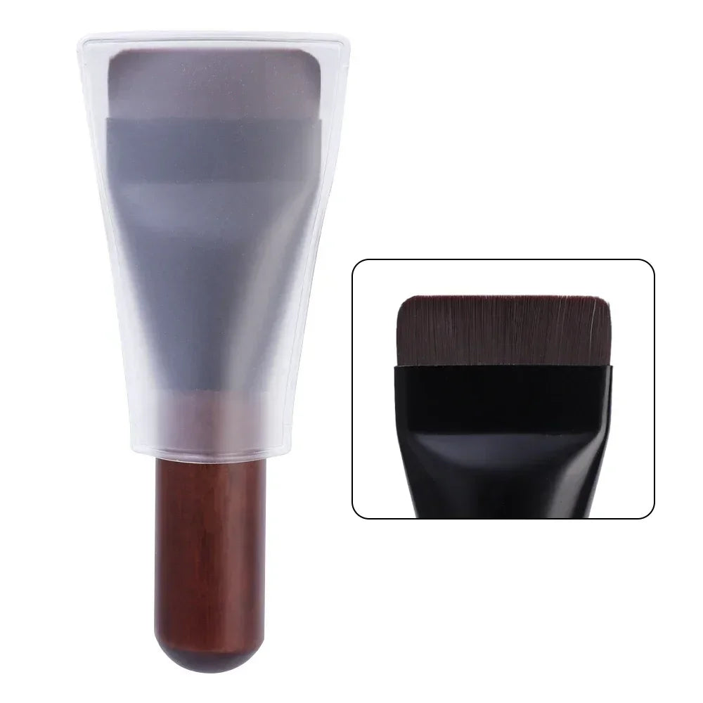 Mini Ultra Thin Foundation Brush Flat Head Face Contour Wooden Handle