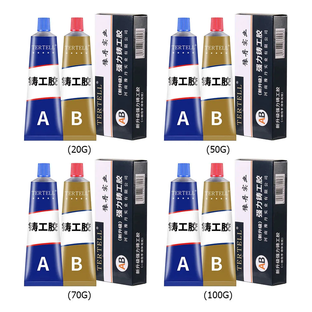 AB Type Casting Repair Glue High Temperature Resistant Liquid Metal Welding Filler Metal Repair Glue Caulking Agent Extra Strong Zpaxo