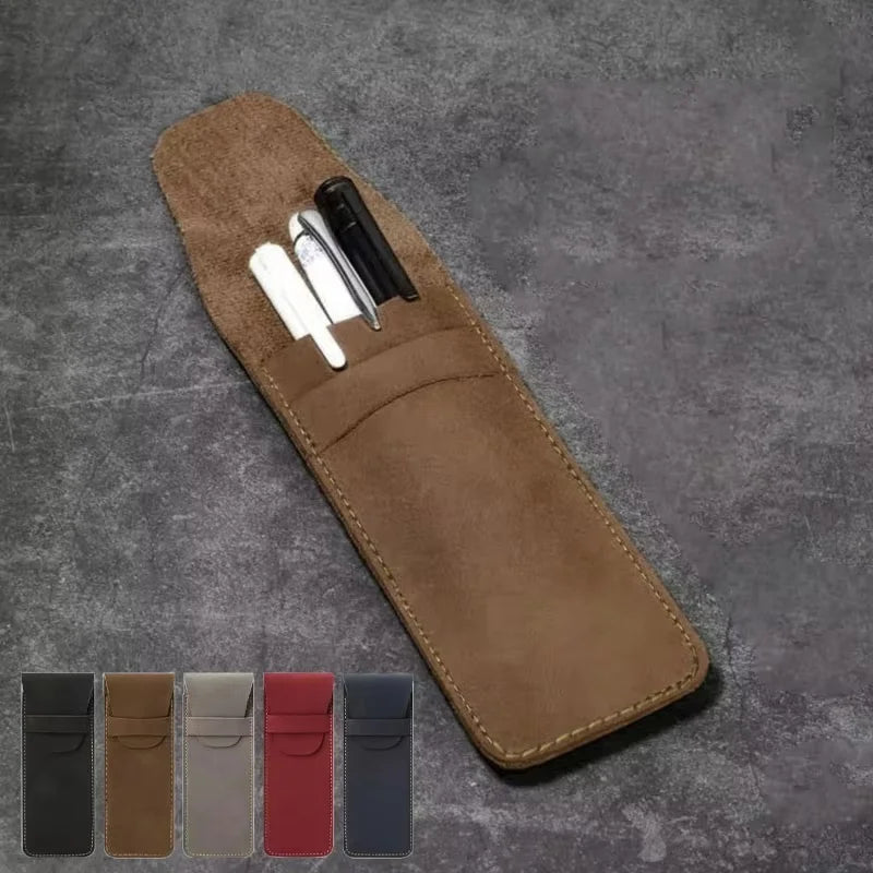 Vintage Matte PU Leather Flip Pen Bag High-end Fountain Cover Zpaxo
